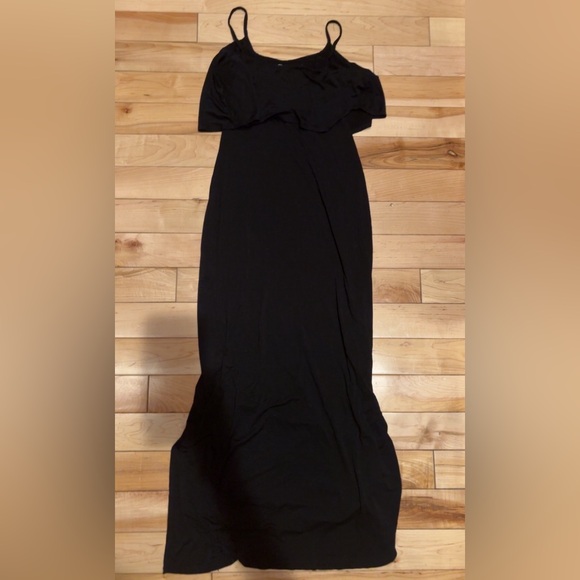 LULU’S FLOUNCE BACK BLACK MAXI DRESS - Picture 6 of 6